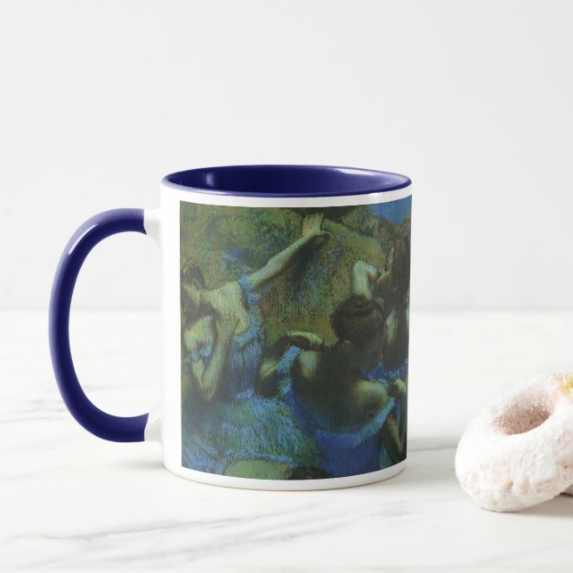 Caneca Dançarinos azuis por Edgar Degas, Impressionismo d (Com Donut)