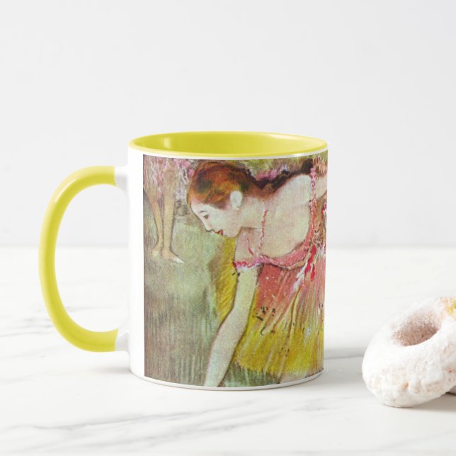 Caneca Dançarinos descendo por Edgar Degas, Balé Art (Com Donut)
