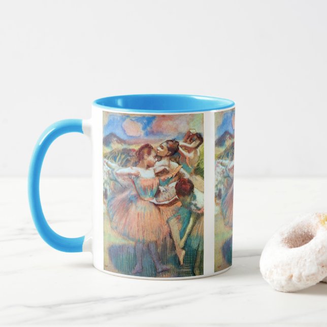 Caneca Dançarinos em paisagem por Edgar Degas (Com Donut)