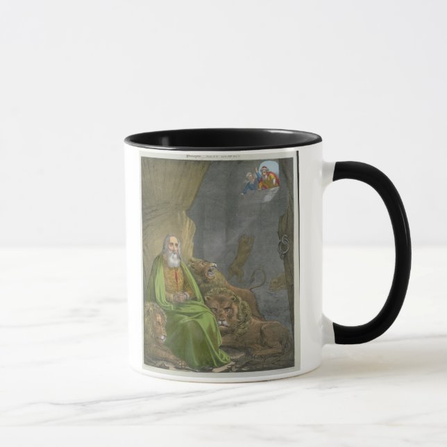 Caneca Daniel no antro dos leões, de uma bíblia impressa (Direita)