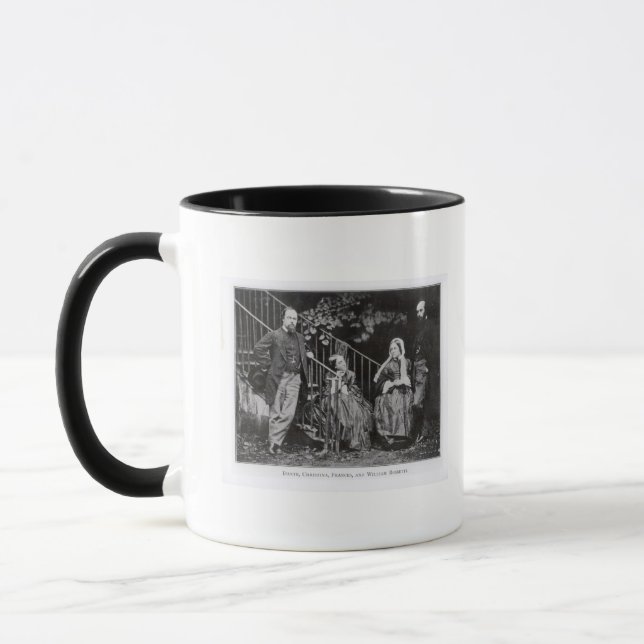 Caneca Dante, Christina, Frances e William Rossetti (Esquerda)