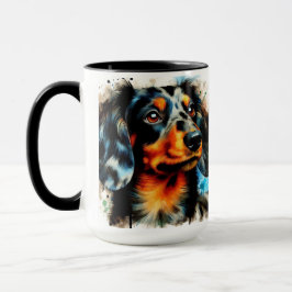 Caneca Dapple Dachshund Christmas Coffee Mug