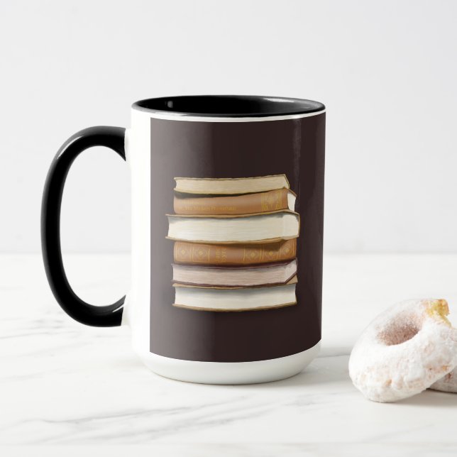 Caneca Dark Academia Antique Books (Com Donut)