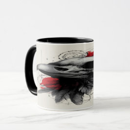 Caneca Dark Crow Skull Gothic Grunge Art Mug