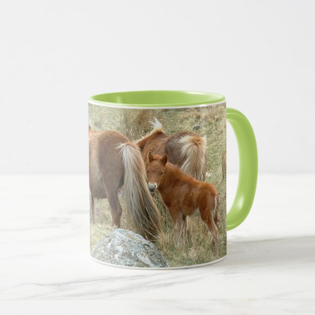 Caneca Dartmoor Horses, Inglaterra Tea/Café Mug (Frente Esquerda)