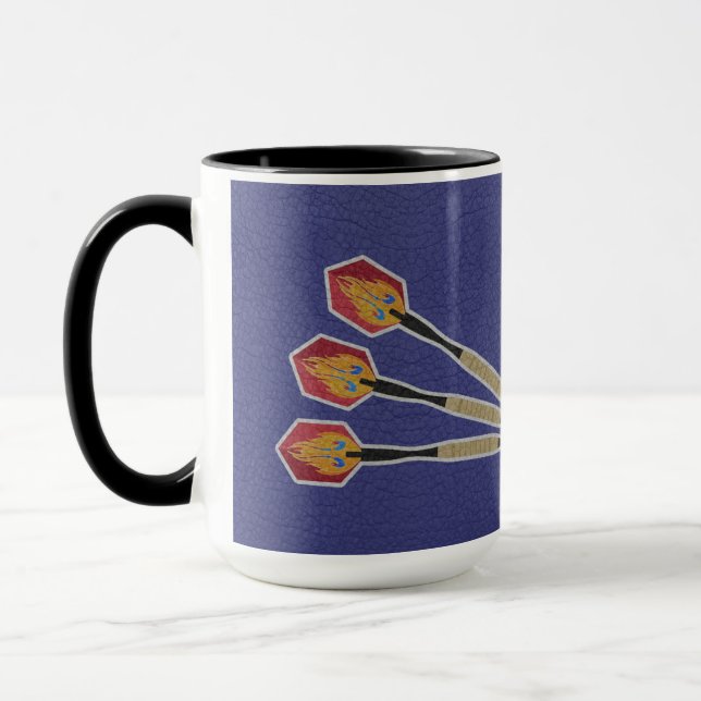 Caneca Darts Three darts on Custom background personalize (Esquerda)