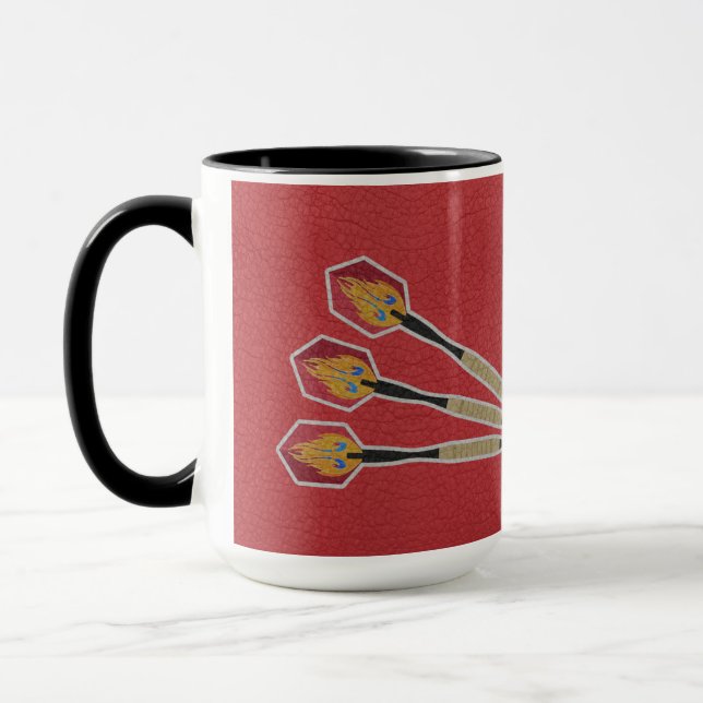 Caneca Darts Three darts on Custom background personalize (Esquerda)