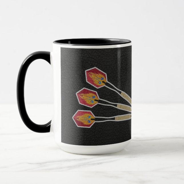 Caneca Darts Three darts on Custom background personalize (Esquerda)