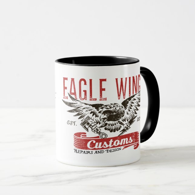 Caneca das asas de Eagle do "fechamento & da chave (Frente Esquerda)