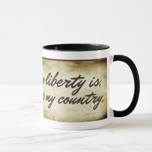 Caneca das citações da liberdade de Ben Franklin (Direita)