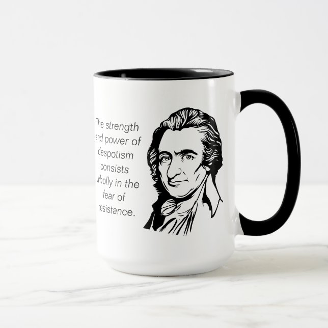 Caneca das citações de Thomas Paine (Direita)