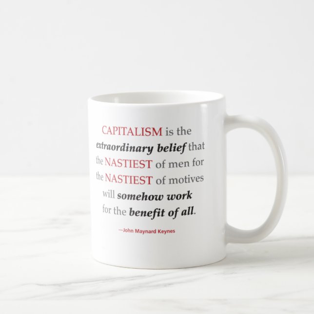 Caneca das citações do capitalismo de Keynes (Direita)
