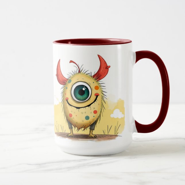 Caneca „Das fröhliche Punkti-Monster“   (Direita)