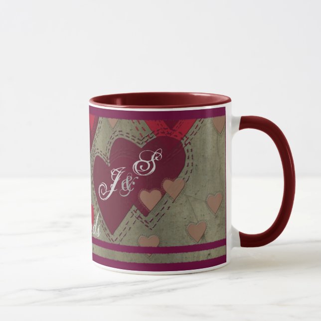 Caneca das iniciais do amor dos melhores amigos (Direita)