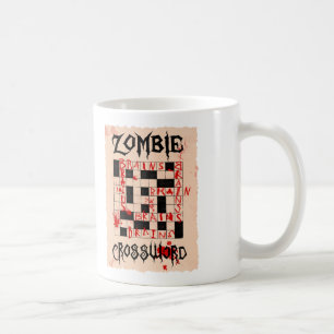 Caneca das palavras cruzadas do zombi