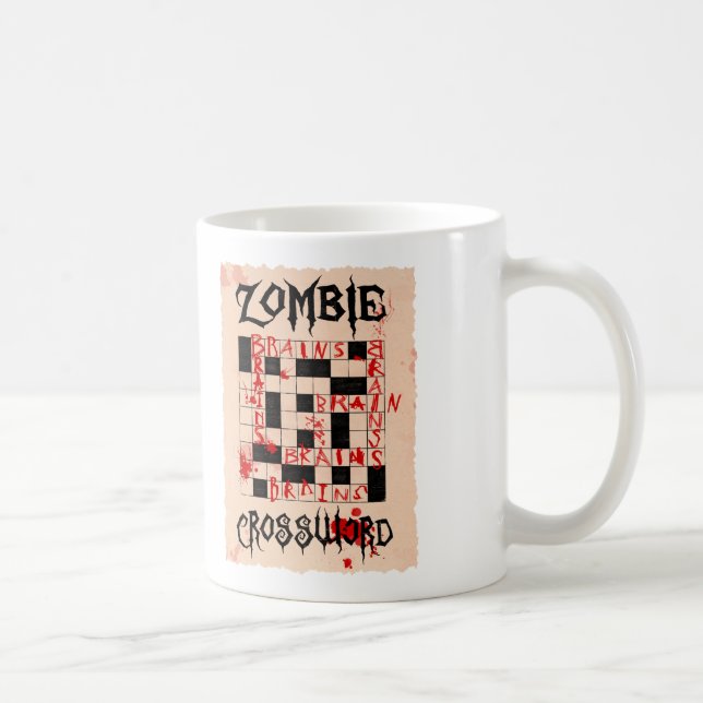 Caneca das palavras cruzadas do zombi (Direita)