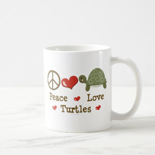 Caneca das tartarugas do amor da paz
