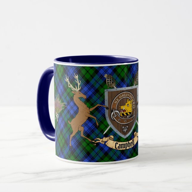 Caneca das Terras Altas com Emblema do Clã Campbel (Frente Esquerda)