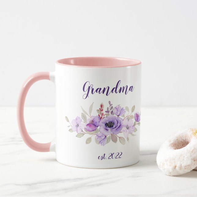 Caneca Data da avó PERSONALIZÁVEL - Primeira vez Vovó (Com Donut)