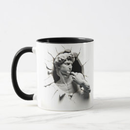Caneca David 3D de Michelangelo a espreitar do buraco