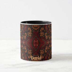Caneca DAVID ~ GLOSSY 3D Extravagante Marrom Preto