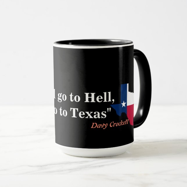 Caneca Davy Crockett Citação No Inferno E No Texas (Frente Esquerda)
