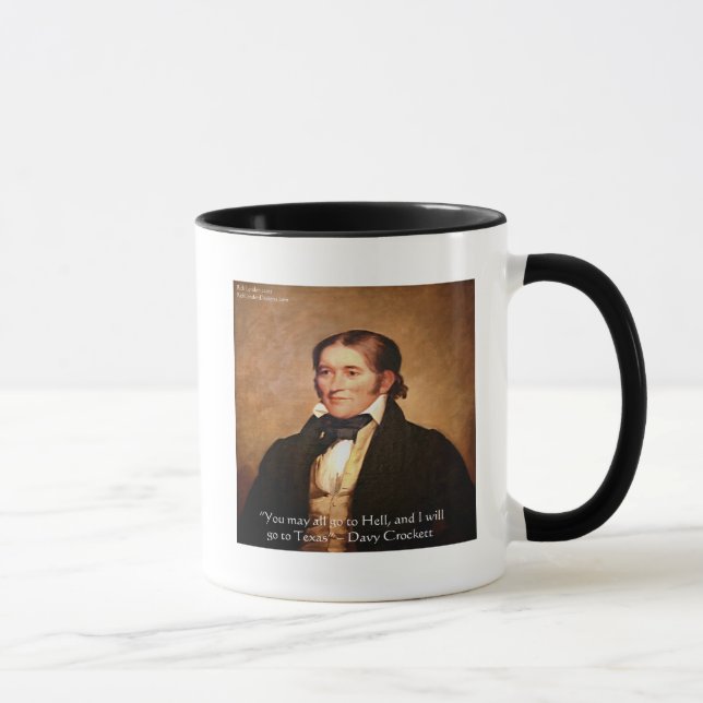 Caneca Davy Crockett "Indo ao Texas" Citação Humor (Direita)