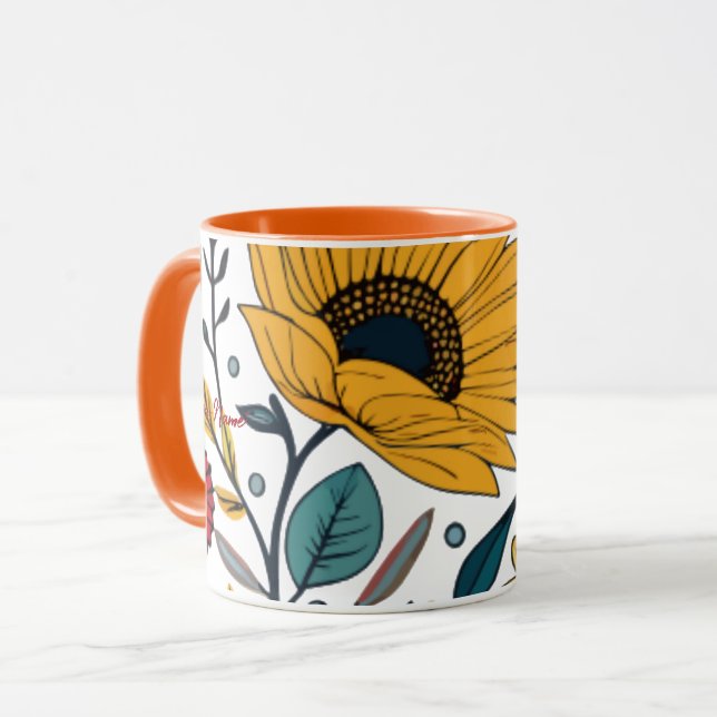 Caneca Dazzling Daisy Delight: Uma Moda Floral Favorita (Frente Esquerda)