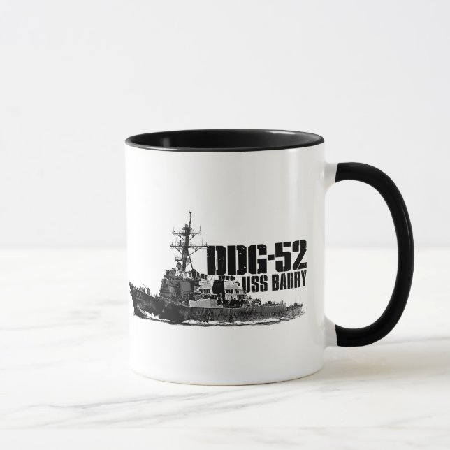 Caneca DDG-52 Barry 11 oz Ringer Mug (Direita)