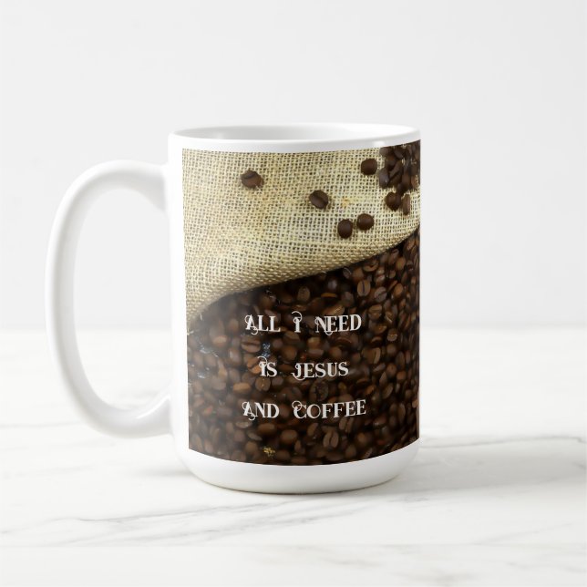 Caneca de 15 oz. Jesus & Café (Esquerda)