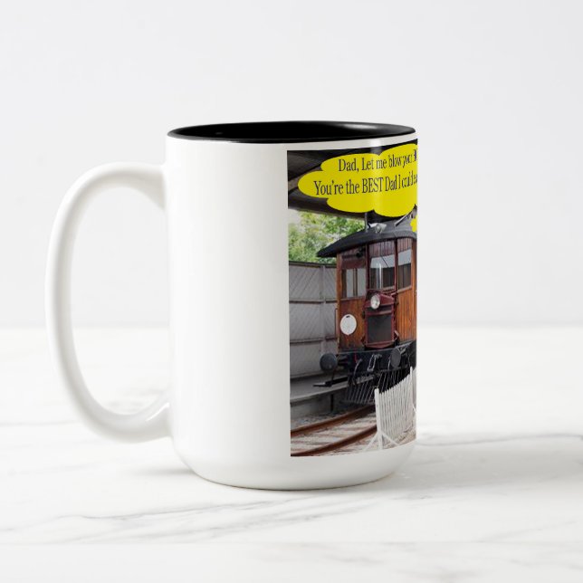 caneca de 2 tons de 15 oz. Dia de os pais feliz. v (Esquerda)