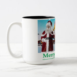 caneca de 2 tons de 15 oz. Feliz Natal.