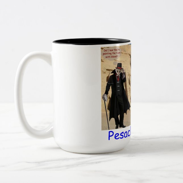 caneca de 2 tons de 15 oz. Feliz Passover. Loris/m (Esquerda)