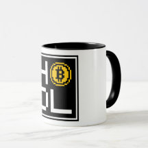 Caneca de 8 bits do quadrado HODL | de Bitcoin BTC