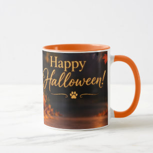 Caneca de Abóbora do Dia das Bruxas do Cachorro Su
