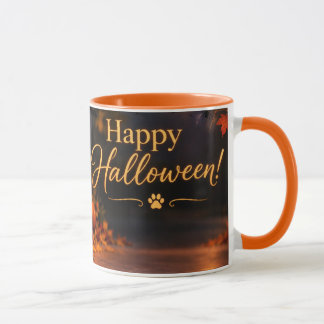 Caneca de Abóbora do Dia das Bruxas do Cachorro Su