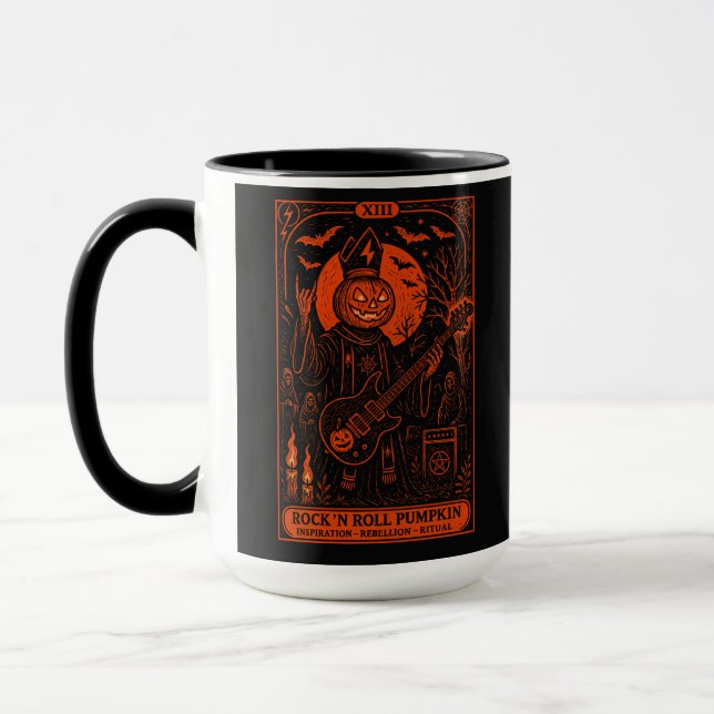 Caneca de Abóbora Rock ’N Roll – Carta Tarô Gótica (Esquerda)