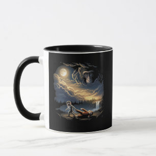 Caneca de Abraço de Macaco Bebê e Brinquedo de Pel