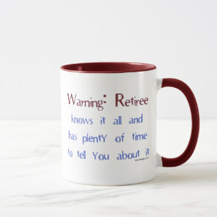 Caneca de advertência do aposentado