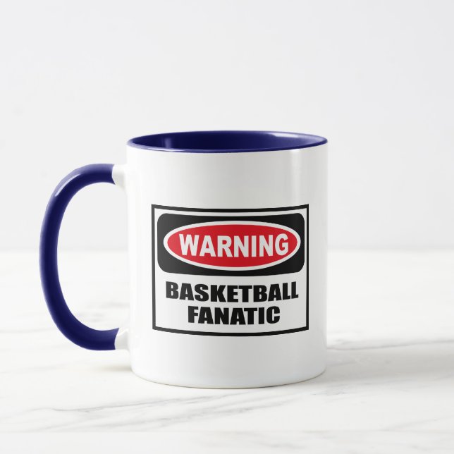Caneca de advertência do FANÁTICO do BASQUETEBOL (Esquerda)