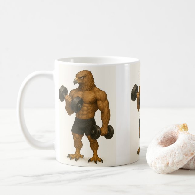 Caneca de Águia Muscular - Taça de Café de Águia F (Com Donut)