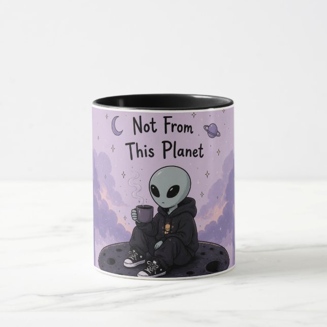 Caneca de Alien Fofo – Design Adorável de Criatura (Centro)