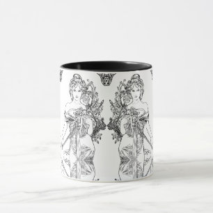 Caneca de Alphonse Mucha do nouveau da arte