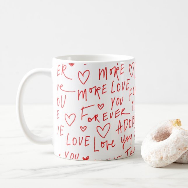 Caneca de Amor, Caneca de Café de Presente do Dia  (Com Donut)