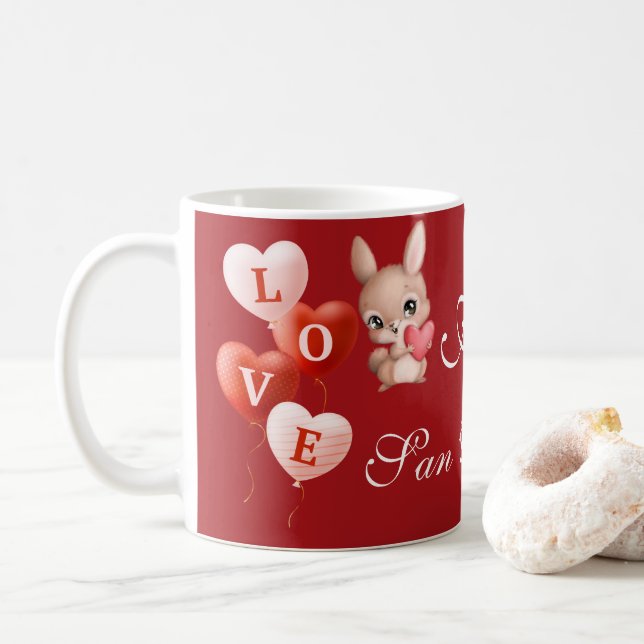 Caneca de Amor, Caneca de Café de Presente do Dia  (Com Donut)