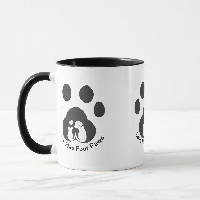 Caneca de Amor de Cachorro Fofo (Esquerda)