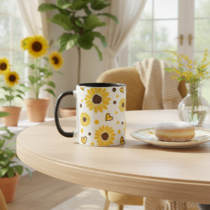 Caneca de Amor de Girassol – Xícara de Café Amarel