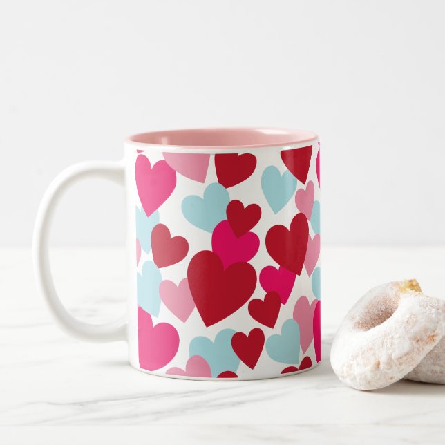 Caneca de Amor Rosa Vibrante (Com Donut)