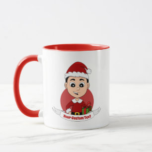 caneca de animação do menino de Natal