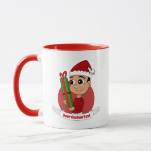 caneca de animação do menino de Natal